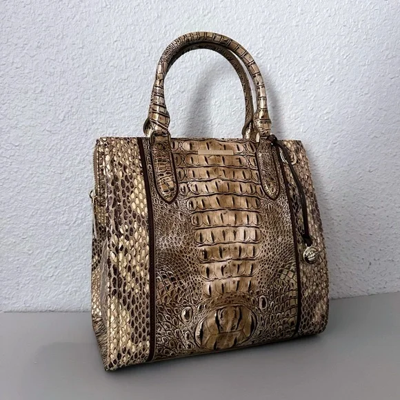 NWT BRAHMIN Caroline Cashew Cooper Croc- Embossed Genuine Leather‎ Satchel - Picture 13 of 16